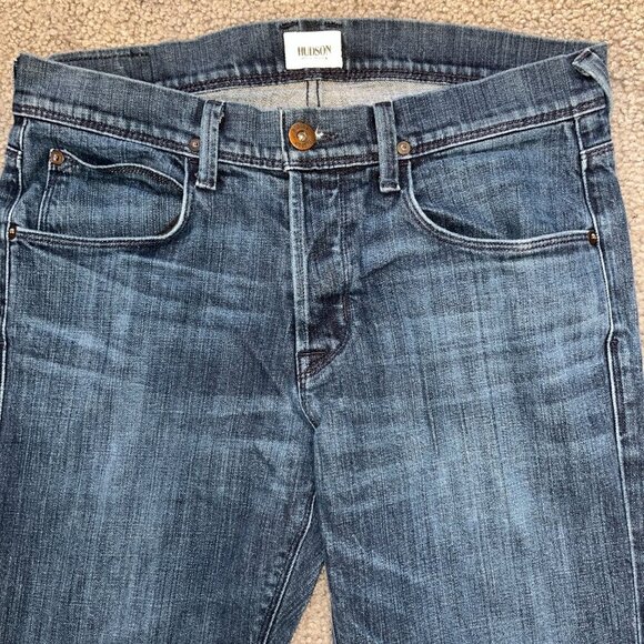 Men's 31 HUDSON CLIFTON 5 POCKET BOOT MEDIUM WASH BLUE DENIM JEANS MADE IN USA - Picture 2 of 14